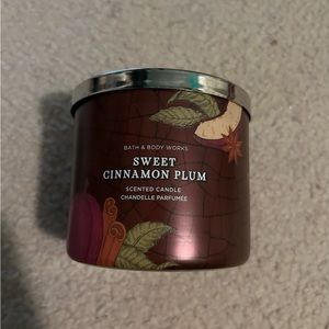 NEW Bath and Body Works Sweet Cinnamon Plum 3-Wick Candle